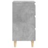 vidaXL Bed Cabinet with Solid Wood Legs Concrete Grey 40x35x69 cm
