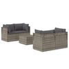 vidaXL 5 Piece Garden Lounge Set with Cushions Grey Poly Rattan