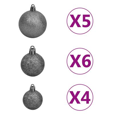 vidaXL Artificial Pre-lit Christmas Tree with Ball Set Pinecones 180 cm