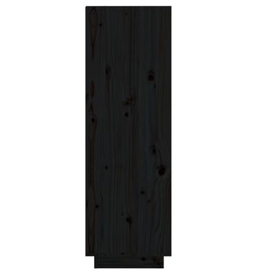 vidaXL Shoe Cabinet Black 30x34x105 cm Solid Wood Pine