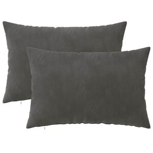 vidaXL Cushion with Pillow HEERLEN 2 pcs Dark Grey Velvet