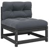 vidaXL Garden Middle Sofa with Anthracite Cushions Grey Solid Pinewood