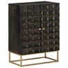 vidaXL Sideboard Black 55x34x75 cm Solid Wood Mango and Iron