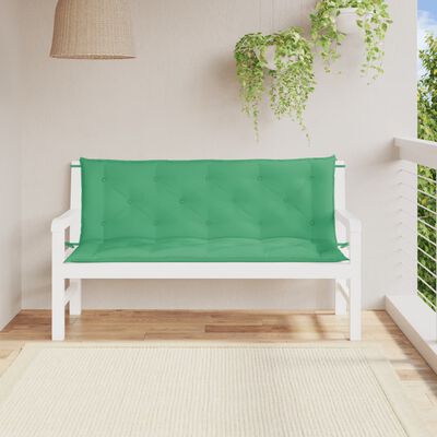 vidaXL Garden Bench Cushions 2 pcs Green 150x50x7cm Oxford Fabric