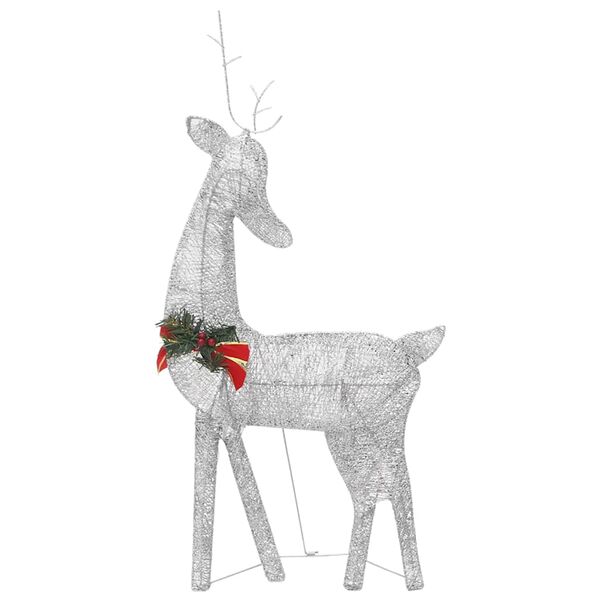 vidaXL Christmas Reindeer Family 270x7x90 cm Silver Cold White Mesh