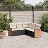 vidaXL 5 Piece Garden Sofa Set with Cushions Black Poly Rattan