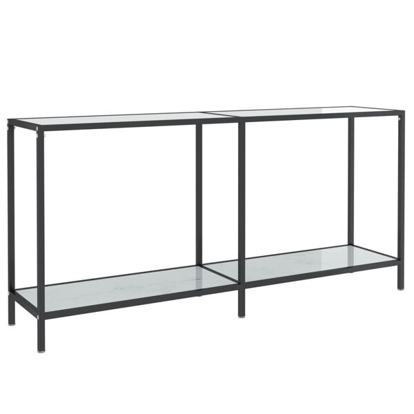 vidaXL Console Table White 160x35x75.5 cm Tempered Glass