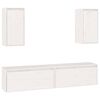 vidaXL 4 Piece TV Cabinet Set White Solid Wood Pine