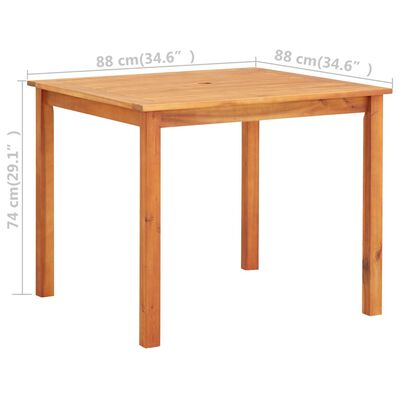 vidaXL Garden Table 88x88x74 cm Solid Acacia Wood