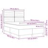 vidaXL Box Spring Bed Dark Grey and White 137 x 190 cm Fabric
