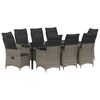 vidaXL Garden Dining Set 9 pcs Grey Poly Rattan