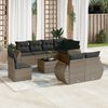 vidaXL 9 Piece Garden Sofa Set with Cushions Grey Poly Rattan