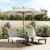 vidaXL Garden Parasol with Wooden Pole Sand 299x240 cm