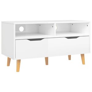 vidaXL TV Cabinet High Gloss White 90x40x48.5 cm Engineered Wood