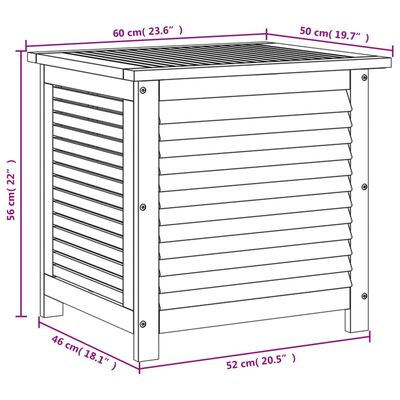 vidaXL Garden Storage Box with Louver 60x50x56 cm Solid Wood Acacia