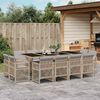 vidaXL 13 Piece Garden Dining Set with Cushions Mix Beige Poly Rattan