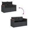 vidaXL 13 Piece Garden Sofa Set with Cushions Black Poly Rattan