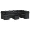 vidaXL 9 Piece Garden Sofa Set with Cushions Black Poly Rattan