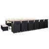vidaXL 17 Piece Outdoor Dining Set with Cushions Poly Rattan Black