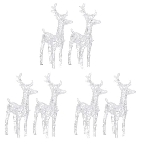 vidaXL Christmas Reindeers 6 pcs Warm White 240 LEDs Acrylic