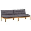 vidaXL Middle Sofa Unit 2 pcs Natural and Dark Grey Acacia Wood