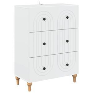 vidaXL Drawer Cabinet White 66 x 34.5 x 90 cm Engineered Wood