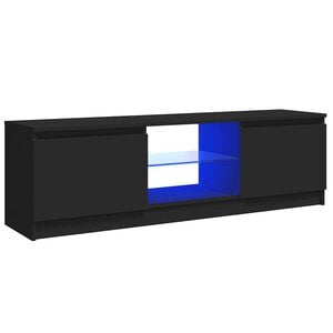 vidaXL TV Cabinet with LED Lights Black 120x30x36 cm