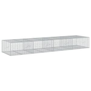 vidaXL Gabion Basket with Cover 400x100x50 cm Galvanised Iron