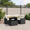vidaXL 5 Piece Garden Sofa Set with Cushions Black Poly Rattan