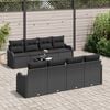 vidaXL Garden Sofa Set 9 pcs Black Poly Rattan and Steel and Glass