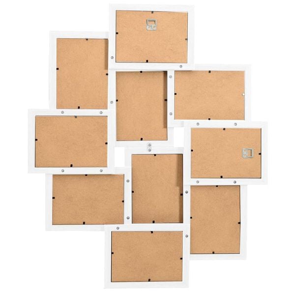 vidaXL Collage Photo Frame for 10x(10x15 cm) Picture White MDF