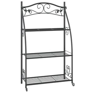 vidaXL Flower Rack Black 56x30x96 cm Steel