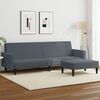 vidaXL 2-Seater Sofa Bed with Footstool Dark Grey Velvet