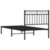 vidaXL Metal Bed Frame without Mattress with Headboard Black 90x190cm
