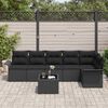 vidaXL Garden Sofa Set with Cushion 7 pcs Black Poly rattan