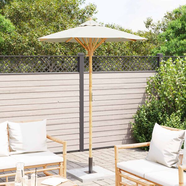 vidaXL Garden Parasol Cream White &Oslash; 150 x 210 cm Bamboo