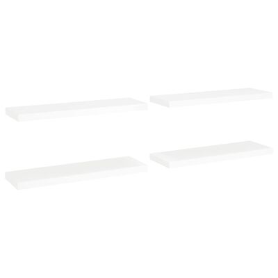 vidaXL Floating Wall Shelves 4 pcs White 80x23.5x3.8 cm MDF