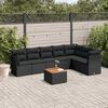 vidaXL 8 Piece Garden Sofa Set with Cushions Black Poly Rattan