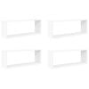 vidaXL Wall Cube Shelf 4 pcs White 60x15x23 cm Engineered Wood