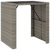 vidaXL Bar Table with Glass Top Grey 105x80x110 cm Poly Rattan