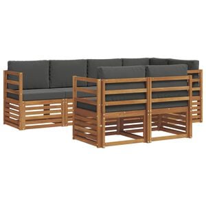 vidaXL Sectional Sofa Set with Cushion 7 pcs Natural and Anthracite