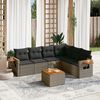 vidaXL 7 Piece Garden Sofa Set with Cushions Grey Poly Rattan