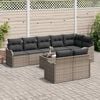 vidaXL Garden Sofa Set 9 pcs Grey Poly Rattan