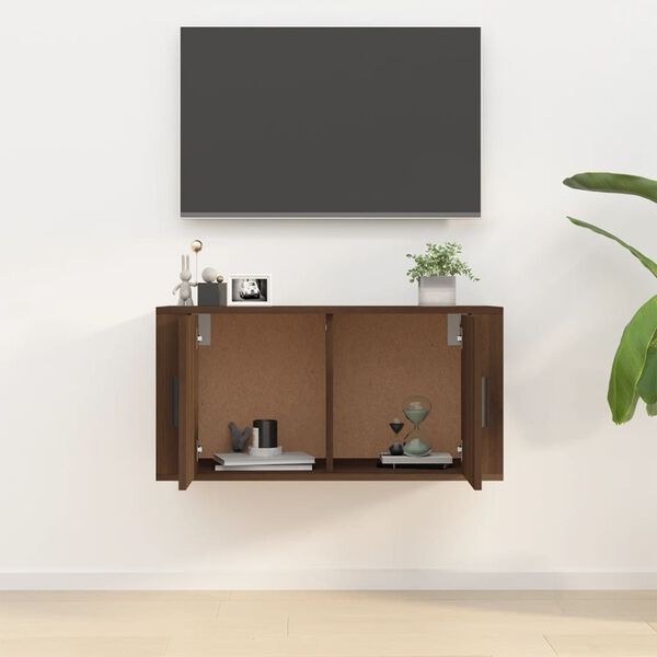 vidaXL Wall Mounted TV Cabinet Brown Oak 80x34.5x40 cm