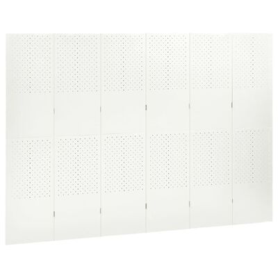 vidaXL 6-Panel Room Divider White 240x180 cm Steel