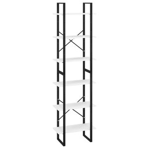 vidaXL Storage Shelf | White | Metal | 210 cm tall, compact width/depth