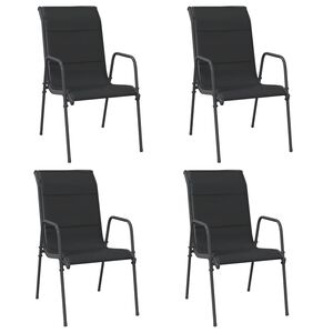 vidaXL Garden Chairs 4 pcs Steel and Textilene Black