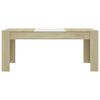 vidaXL Dining Table White and Sonoma Oak 180x90x76 cm Engineered Wood