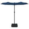 vidaXL Double-Head Garden Parasol with LEDs Azure Blue 316x145 cm