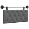 vidaXL Hanging Headboard Wall-mounted Dark Grey 100 x 55 x 7 cm Fabric